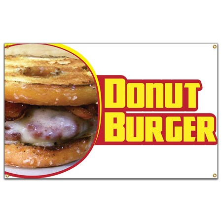 Signmission Donut Burger Banner Concession Stand Food Truck Single Sided B-120 Donut Burger19